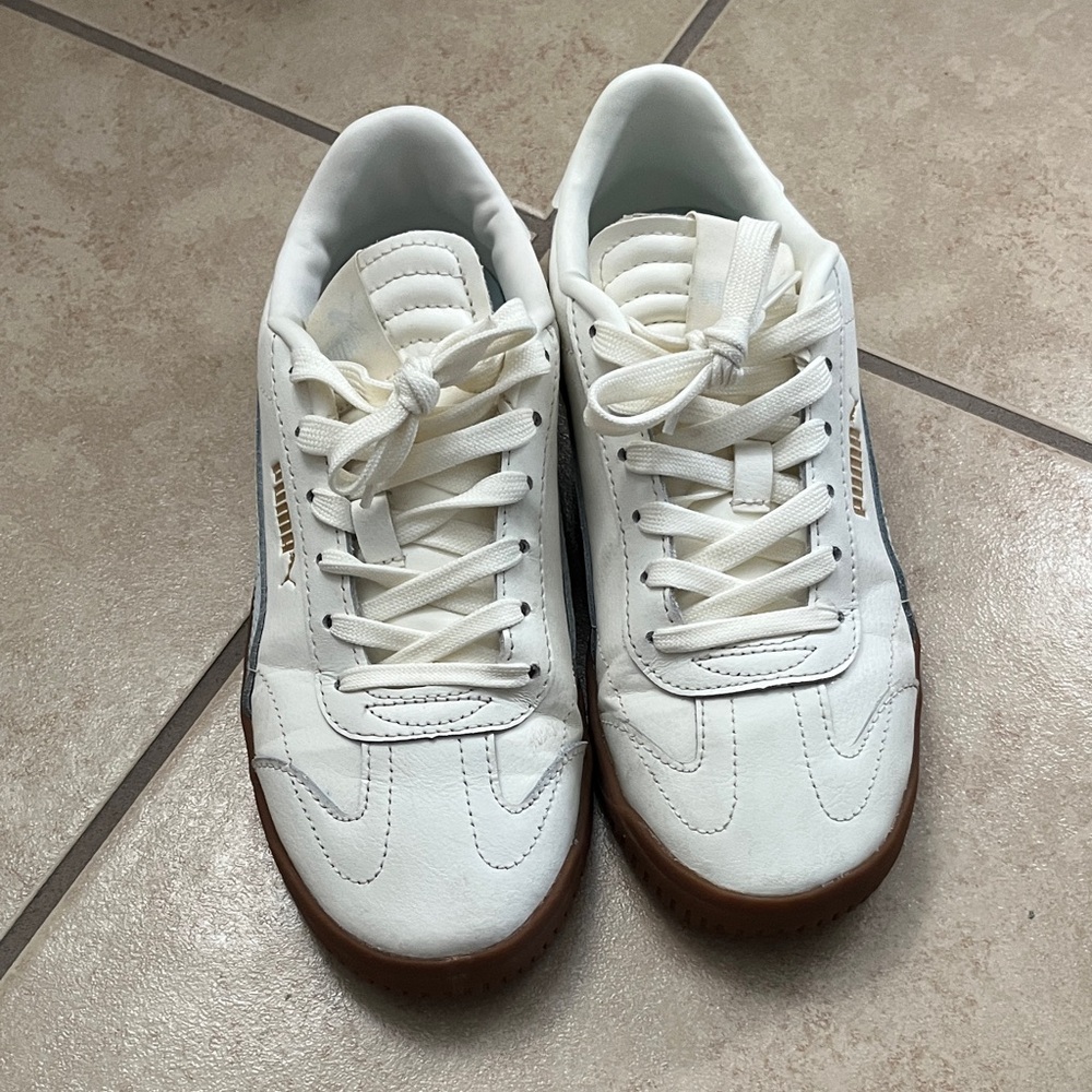 White and blue Puma Sneakers with Gum Sole - Picture 3 of 6